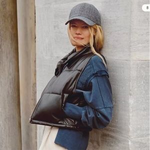 Anthropologie Black Puffer Vest